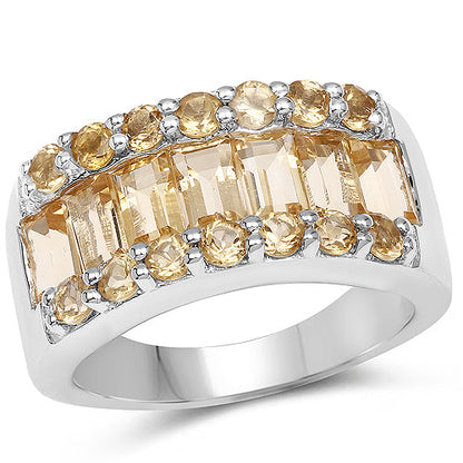 3.08 Carat Genuine Citrine .925 Sterling Silver Ring Bids.com