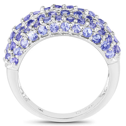 2.47 Carat Genuine Tanzanite .925 Sterling Silver Ring Bids.com