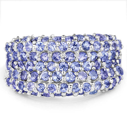 2.47 Carat Genuine Tanzanite .925 Sterling Silver Ring Bids.com