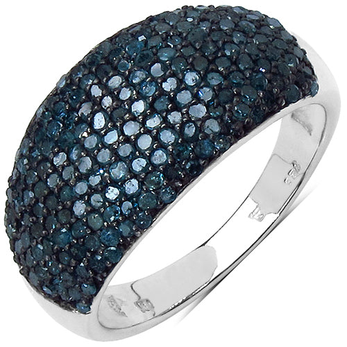 0.99 Carat Genuine Blue Diamond Sterling Silver Ring Bids.com