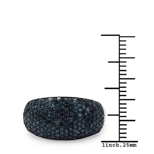 0.99 Carat Genuine Blue Diamond Sterling Silver Ring Bids.com