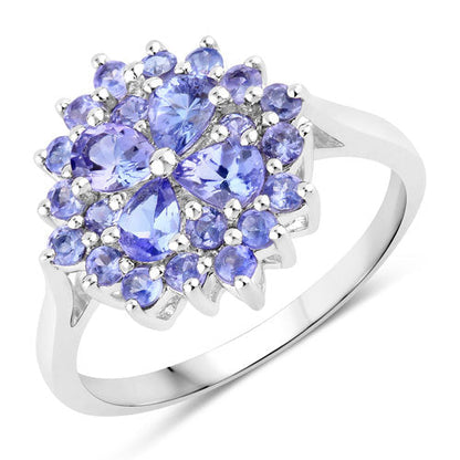 1.16 Carat Genuine Tanzanite .925 Sterling Silver Ring Bids.com