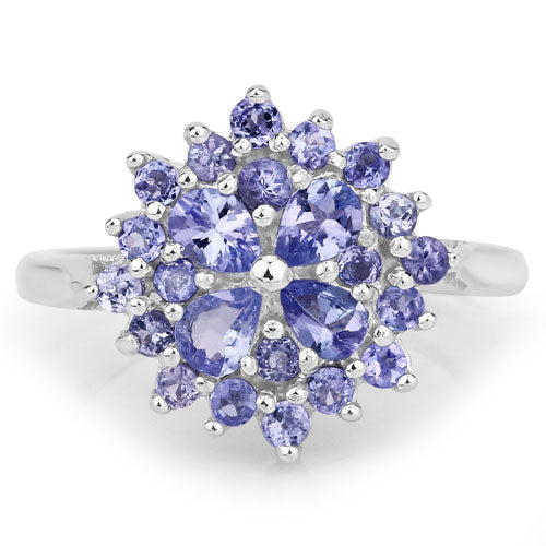 1.16 Carat Genuine Tanzanite .925 Sterling Silver Ring Bids.com