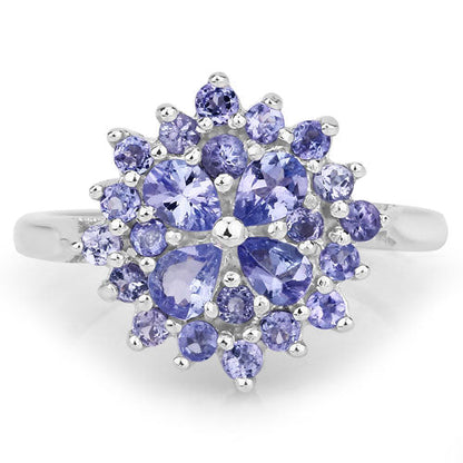 1.16 Carat Genuine Tanzanite .925 Sterling Silver Ring Bids.com