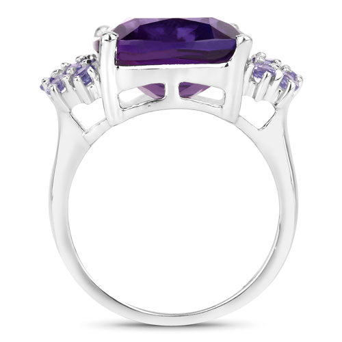6.34 Carat Genuine Amethyst and Tanzanite .925 Sterling Silver Ring Bids.com
