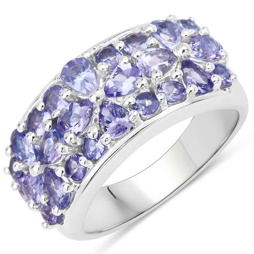 2.52 Carat Genuine Tanzanite .925 Sterling Silver Ring Bids.com