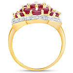 14K Yellow Gold Plated 4.18 Carat Genuine Glass Filled Ruby .925 Sterling Silver Ring Bids.com