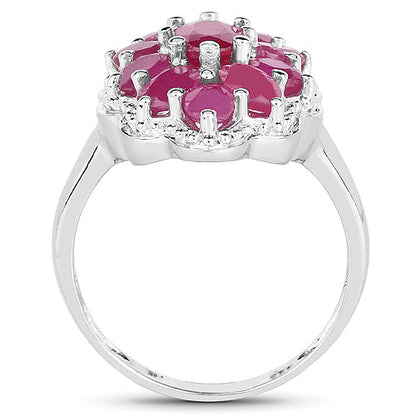 3.05 Carat Glass Filled Ruby .925 Sterling Silver Ring Bids.com
