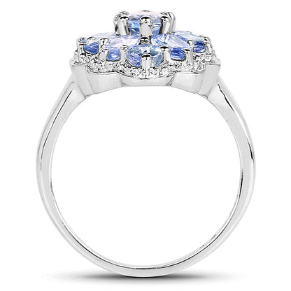 2.46 Carat Genuine Tanzanite .925 Sterling Silver Ring Bids.com