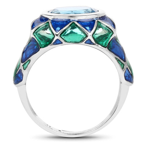 3.25 Carat Genuine Swiss Blue Topaz .925 Sterling Silver Ring Bids.com