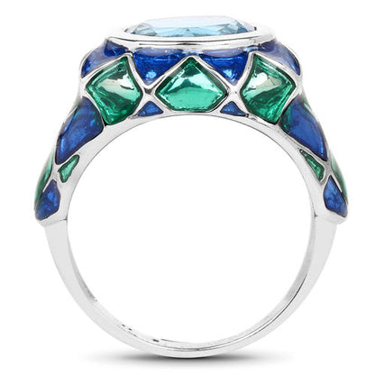 3.25 Carat Genuine Swiss Blue Topaz .925 Sterling Silver Ring Bids.com