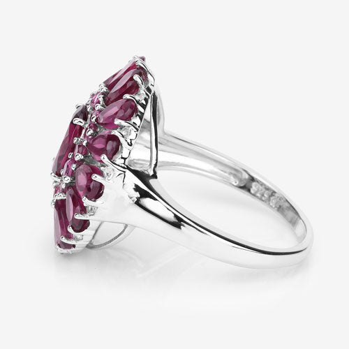 6.19 Carat Genuine Rhodolite and White Topaz .925 Sterling Silver Ring Bids.com