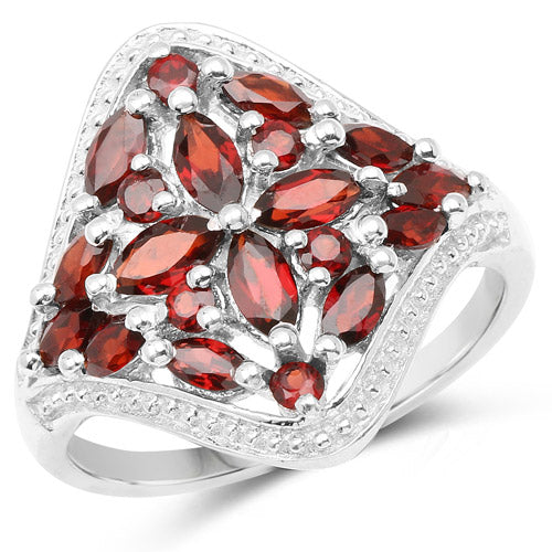 2.24 Carat Genuine Garnet .925 Sterling Silver Ring Bids.com