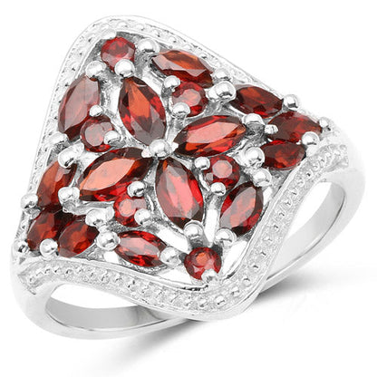 2.24 Carat Genuine Garnet .925 Sterling Silver Ring Bids.com