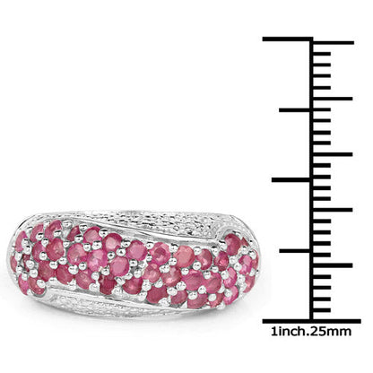 1.81 Carat Genuine Ruby and White Zircon .925 Sterling Silver Ring Bids.com