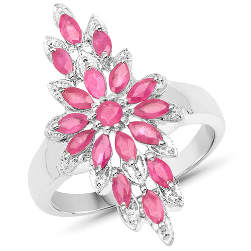 2.04 Carat Genuine Ruby .925 Sterling Silver Ring Bids.com
