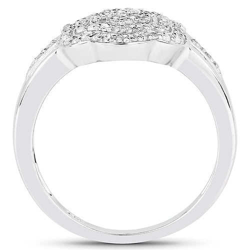 14K Yellow Gold Plated 0.29 Carat Genuine White Diamond .925 Sterling Silver Ring Bids.com