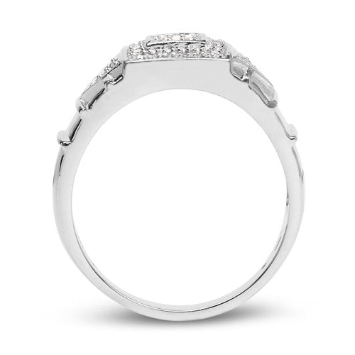 14K White Gold Plated 0.21 Carat Genuine White Diamond .925 Sterling Silver Ring Bids.com
