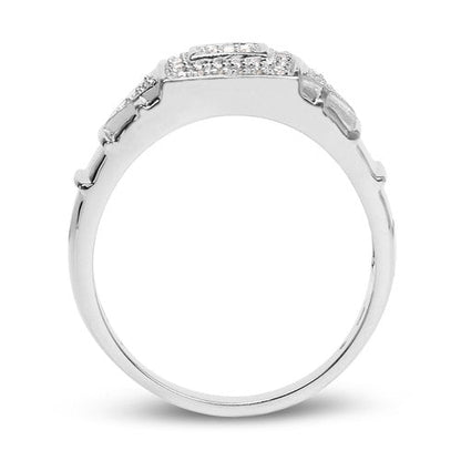 14K White Gold Plated 0.21 Carat Genuine White Diamond .925 Sterling Silver Ring Bids.com