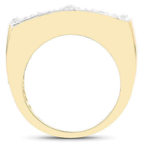 14K Yellow Gold Plated 0.25 Carat Genuine White Diamond .925 Sterling Silver Ring Bids.com
