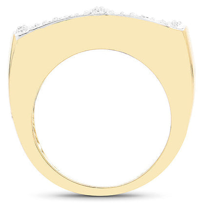 14K Yellow Gold Plated 0.25 Carat Genuine White Diamond .925 Sterling Silver Ring Bids.com