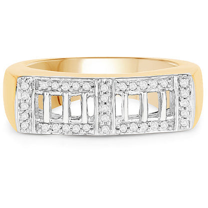 14K Yellow Gold Plated 0.19 Carat Genuine White Diamond .925 Sterling Silver Ring Bids.com