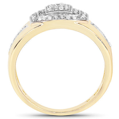 14K Yellow Gold Plated 0.29 Carat Genuine White Diamond .925 Sterling Silver Ring Bids.com
