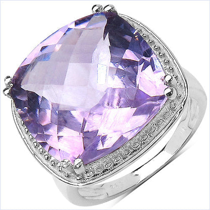 11.93 Carat Genuine Amethyst .925 Sterling Silver Ring Bids.com