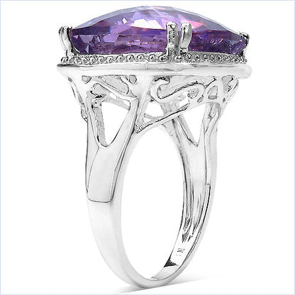 11.93 Carat Genuine Amethyst .925 Sterling Silver Ring Bids.com