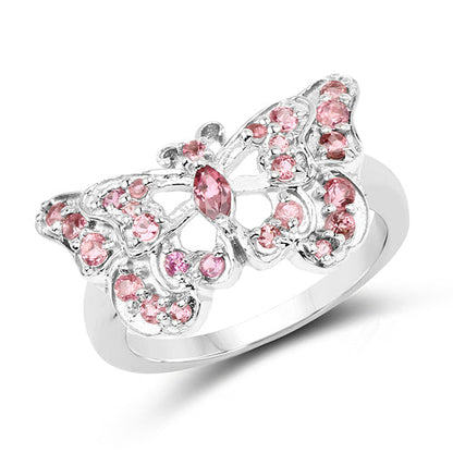 0.83 Carat Genuine Pink Tourmaline .925 Sterling Silver Ring Bids.com