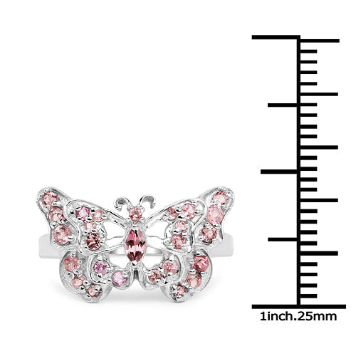 0.83 Carat Genuine Pink Tourmaline .925 Sterling Silver Ring Bids.com