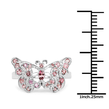 0.83 Carat Genuine Pink Tourmaline .925 Sterling Silver Ring Bids.com