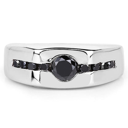 0.74 Carat Genuine Black Diamond .925 Sterling Silver Ring Bids.com