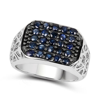 1.13 Carat Genuine Blue Sapphire .925 Sterling Silver Ring Bids.com