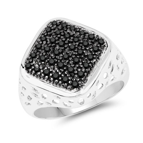 0.54 Carat Genuine Black Diamond .925 Sterling Silver Ring Bids.com