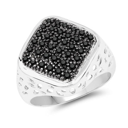 0.54 Carat Genuine Black Diamond .925 Sterling Silver Ring Bids.com