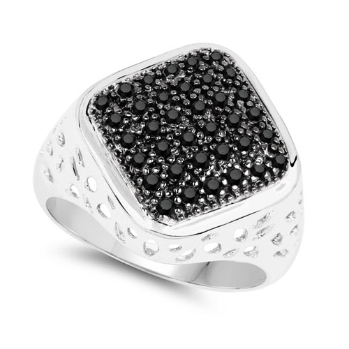 0.54 Carat Genuine Black Diamond .925 Sterling Silver Ring Bids.com