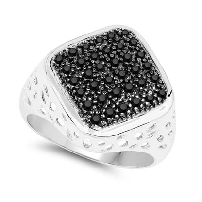 0.54 Carat Genuine Black Diamond .925 Sterling Silver Ring Bids.com