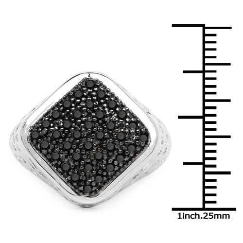 0.54 Carat Genuine Black Diamond .925 Sterling Silver Ring Bids.com