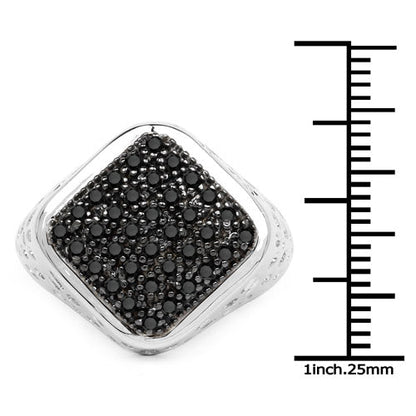 0.54 Carat Genuine Black Diamond .925 Sterling Silver Ring Bids.com