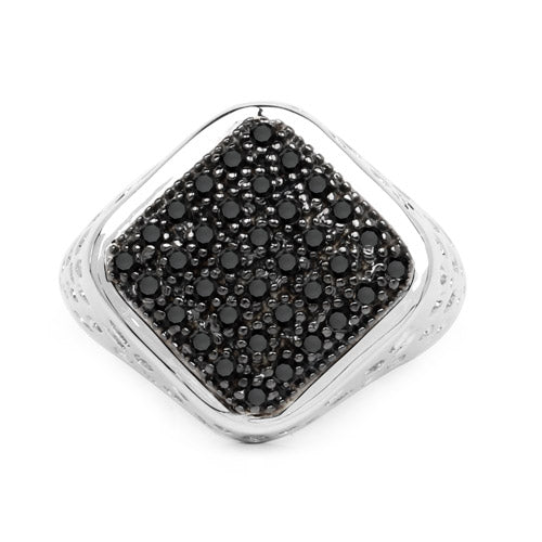 0.54 Carat Genuine Black Diamond .925 Sterling Silver Ring Bids.com