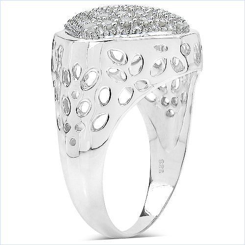 0.54 Carat Genuine White Diamond .925 Sterling Silver Ring Bids.com