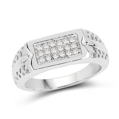 0.27 Carat Genuine White Diamond .925 Sterling Silver Ring Bids.com