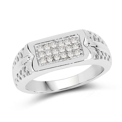 0.27 Carat Genuine White Diamond .925 Sterling Silver Ring Bids.com