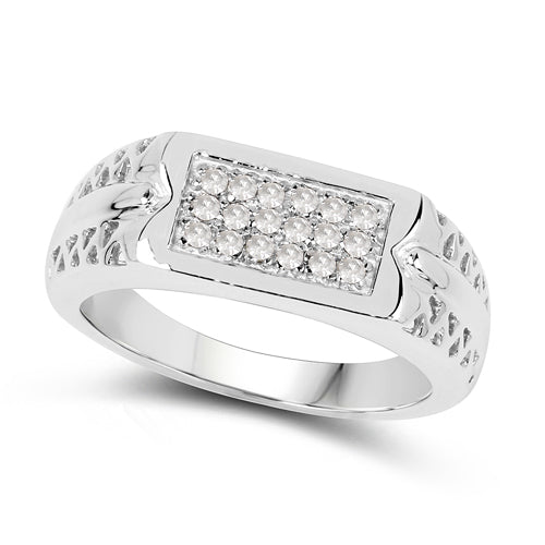 0.27 Carat Genuine White Diamond .925 Sterling Silver Ring Bids.com
