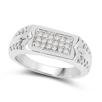 0.27 Carat Genuine White Diamond .925 Sterling Silver Ring Bids.com