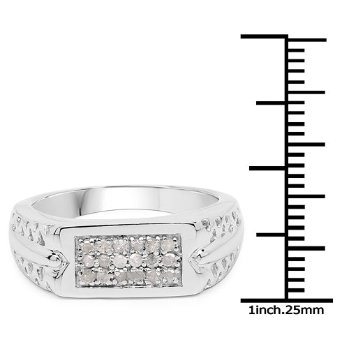 0.27 Carat Genuine White Diamond .925 Sterling Silver Ring Bids.com