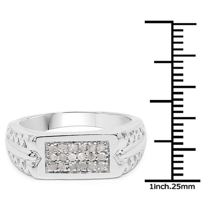 0.27 Carat Genuine White Diamond .925 Sterling Silver Ring Bids.com