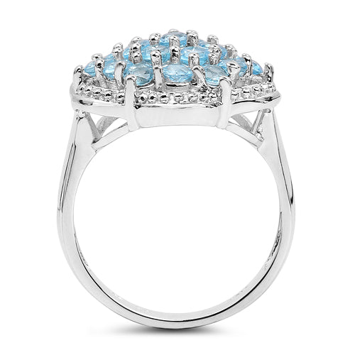 1.90 Carat Genuine Swiss Blue Topaz .925 Sterling Silver Ring Bids.com