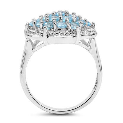 1.90 Carat Genuine Swiss Blue Topaz .925 Sterling Silver Ring Bids.com